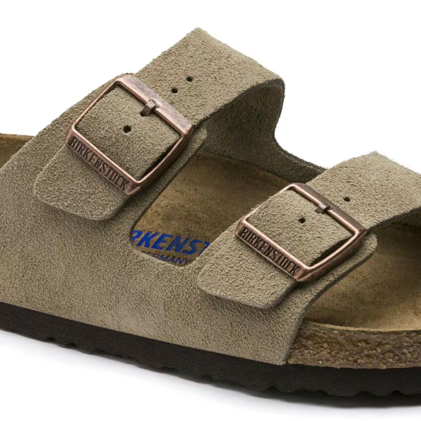 Arizona | Taupekleurig suède leer – casual sandalen met flexibele anatomische binnenzool