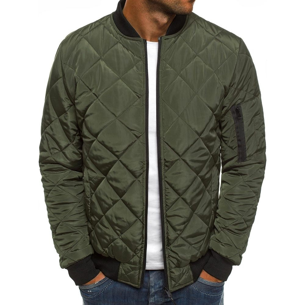 Men's Quilted Jacket | Classic Square Pattern