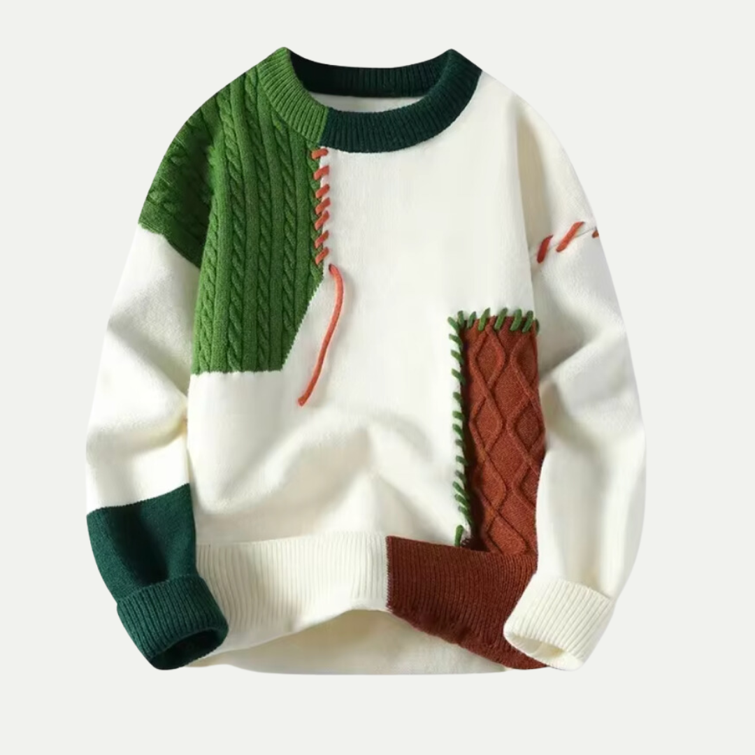 Herensweater | Patchwork Breiwerk