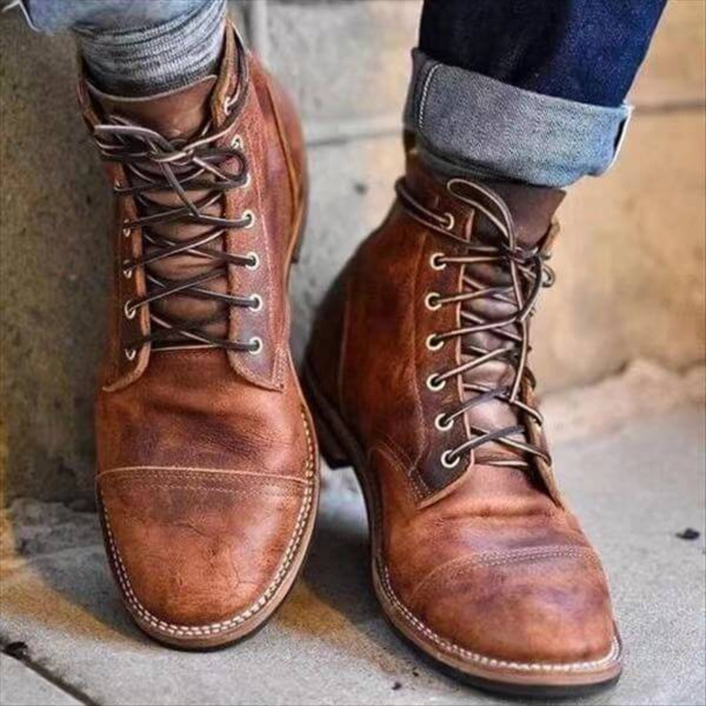 Bottes à lacets homme | Hauteur cheville