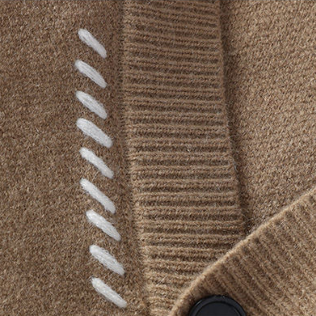 Heren cardigan | Contrasterende naden