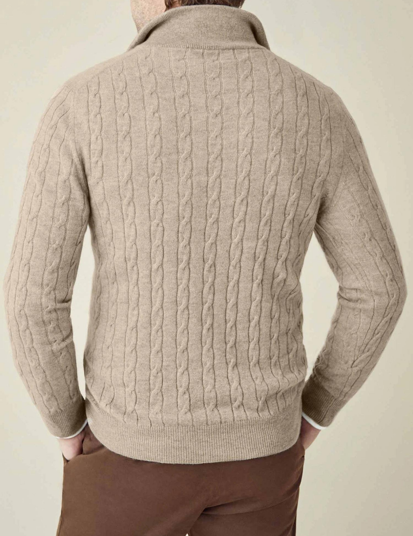 Herre sweater med halv lynlås | Tekstureret stof