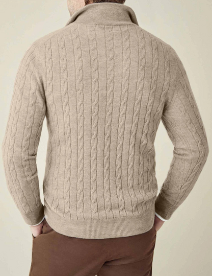 Herre sweater med halv lynlås | Tekstureret stof