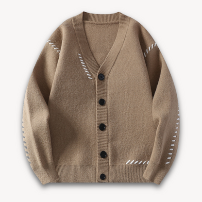 Heren cardigan | Contrasterende naden