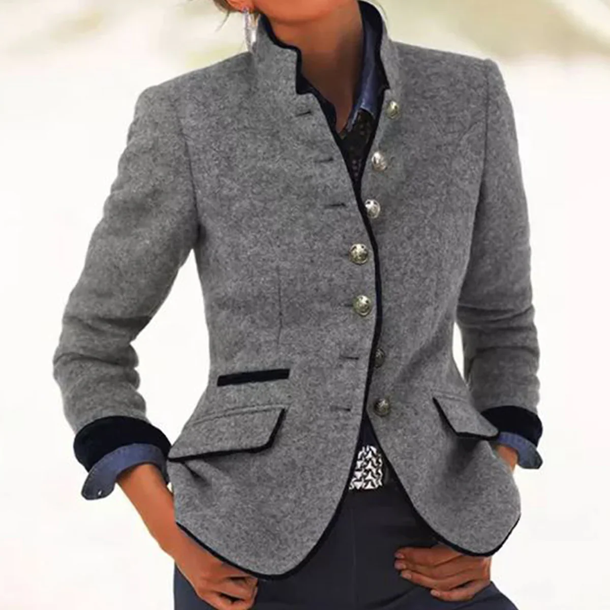 Women's Vintage Style Blazer | Button Closure
