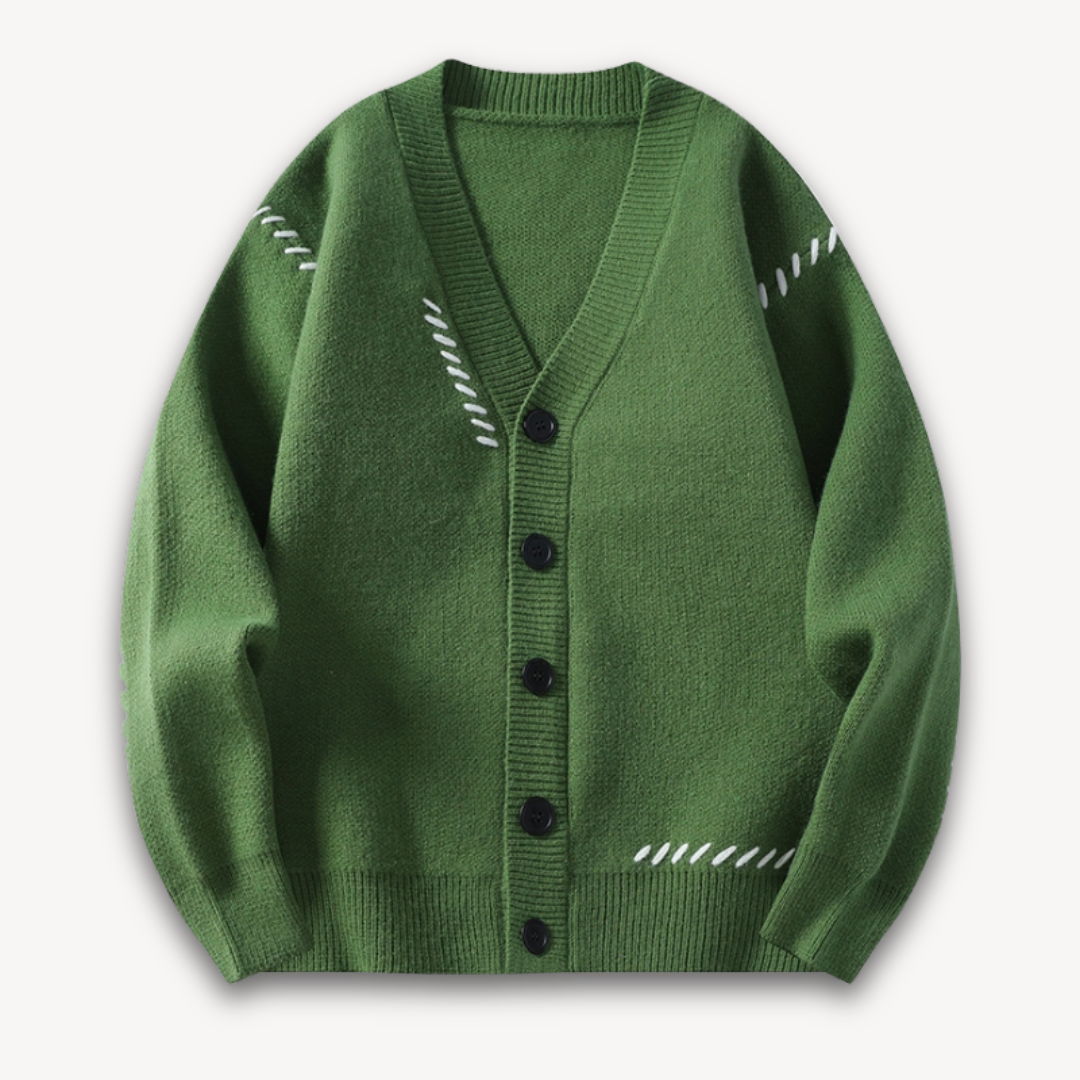Heren cardigan | Contrasterende naden