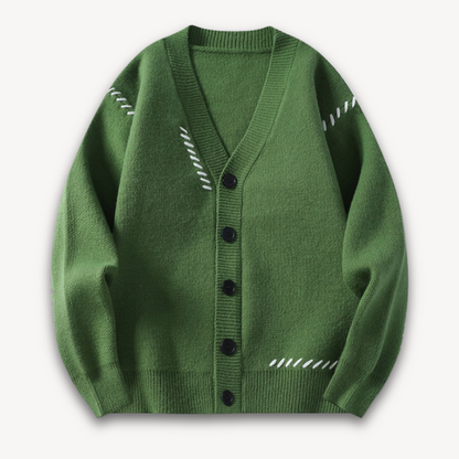 Heren cardigan | Contrasterende naden