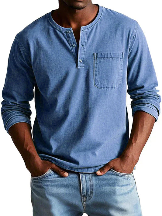 Heren Henley Shirt | Lange Mouwen