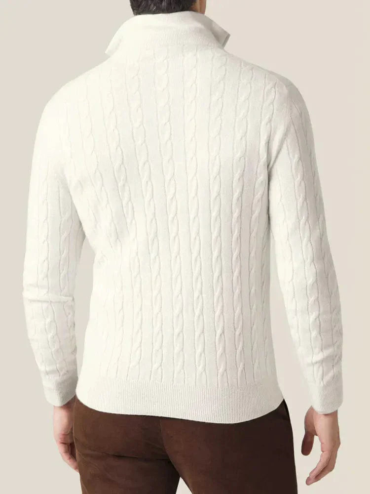 Herre sweater med halv lynlås | Tekstureret stof