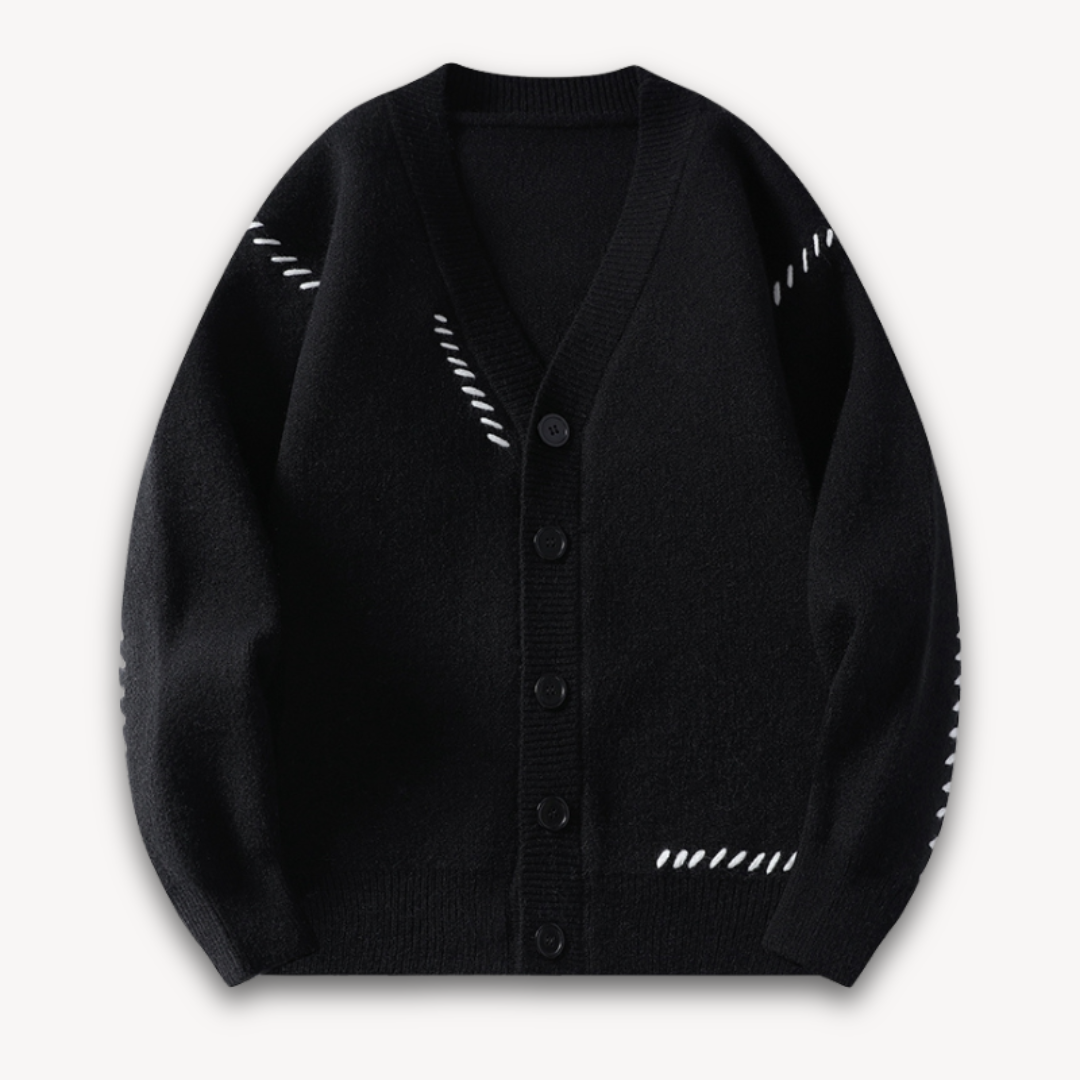 Heren cardigan | Contrasterende naden