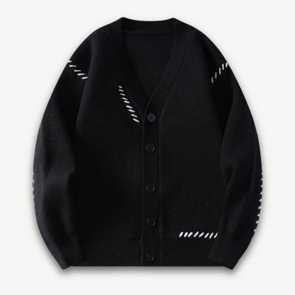 Heren cardigan | Contrasterende naden