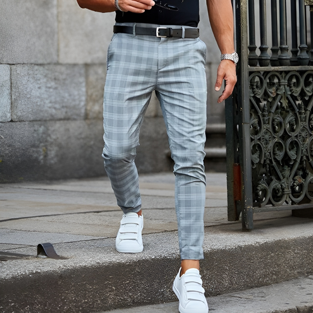 Pantalones Ajustados de Hombre | Diseño a Cuadros