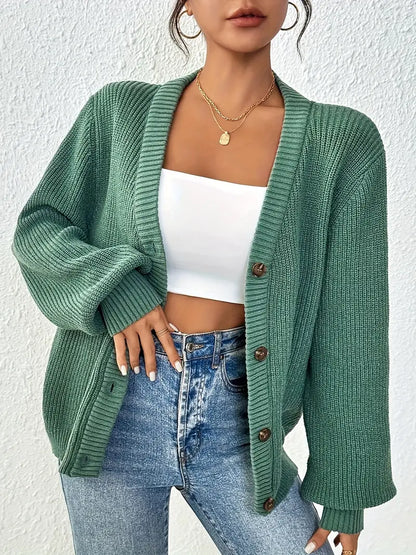 Cardigan boutonné pour femme | Côtelé