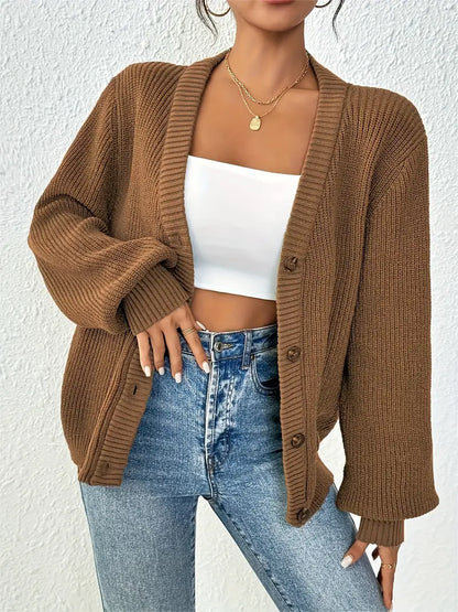 Cardigan boutonné pour femme | Côtelé