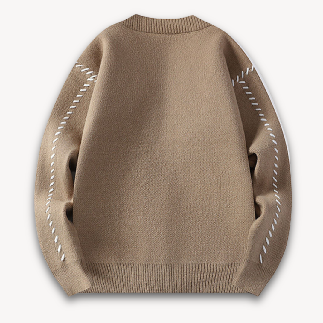 Heren cardigan | Contrasterende naden
