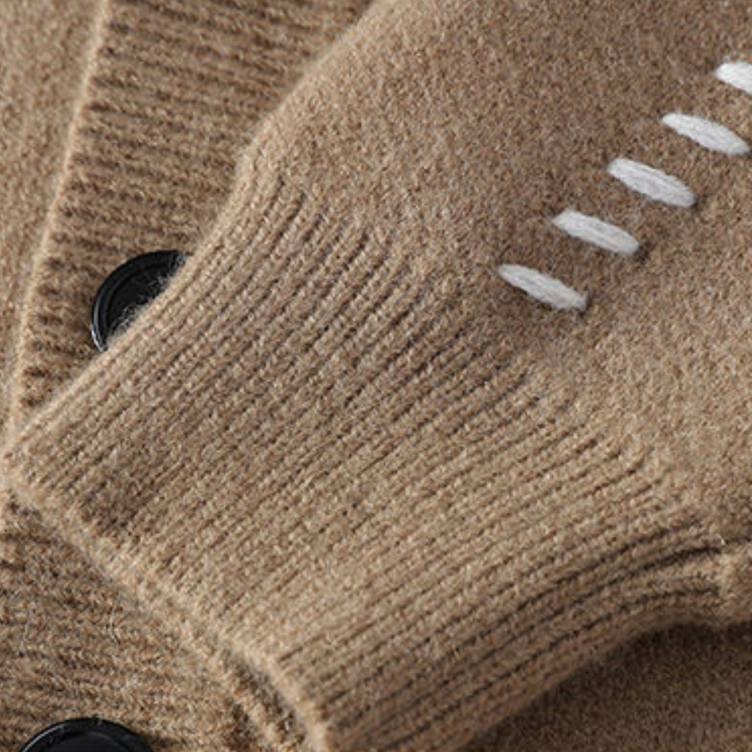 Heren cardigan | Contrasterende naden