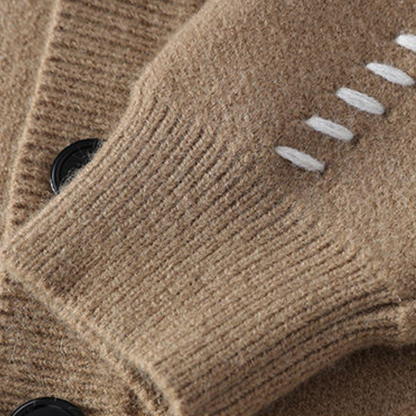 Heren cardigan | Contrasterende naden
