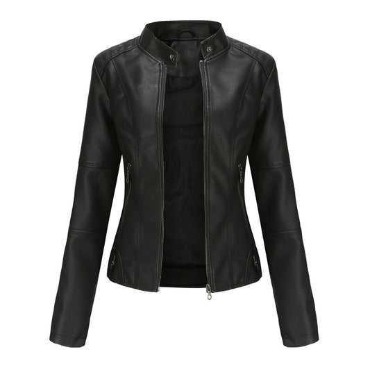 Veste biker pour femme | Col montant