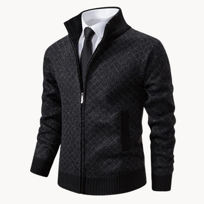Herre Højhalset Sweater | Mønstret Strik