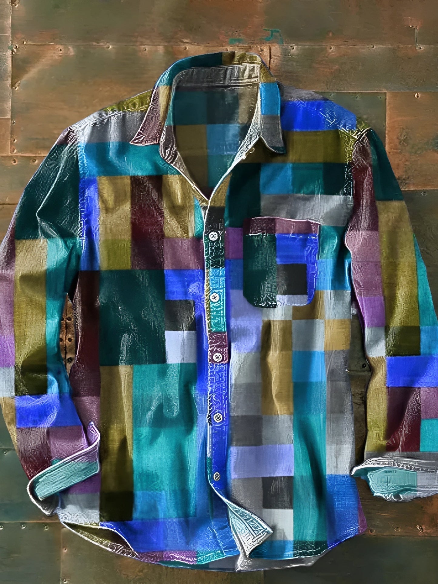 Camisa de Hombre con Patchwork | Corte Casual