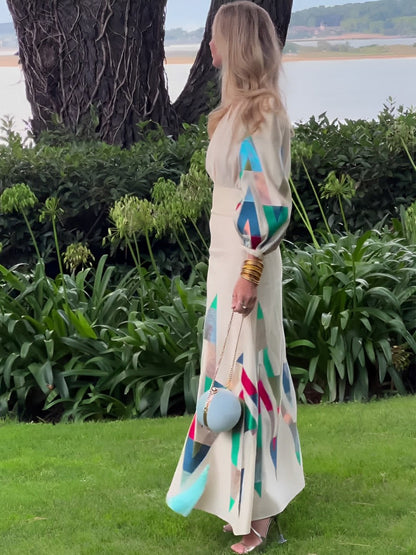 Sommar-maxiklänning för dam | mönstrad