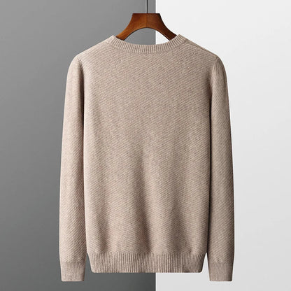 Herre Rundhalset Sweater | Ribstrikket Struktur