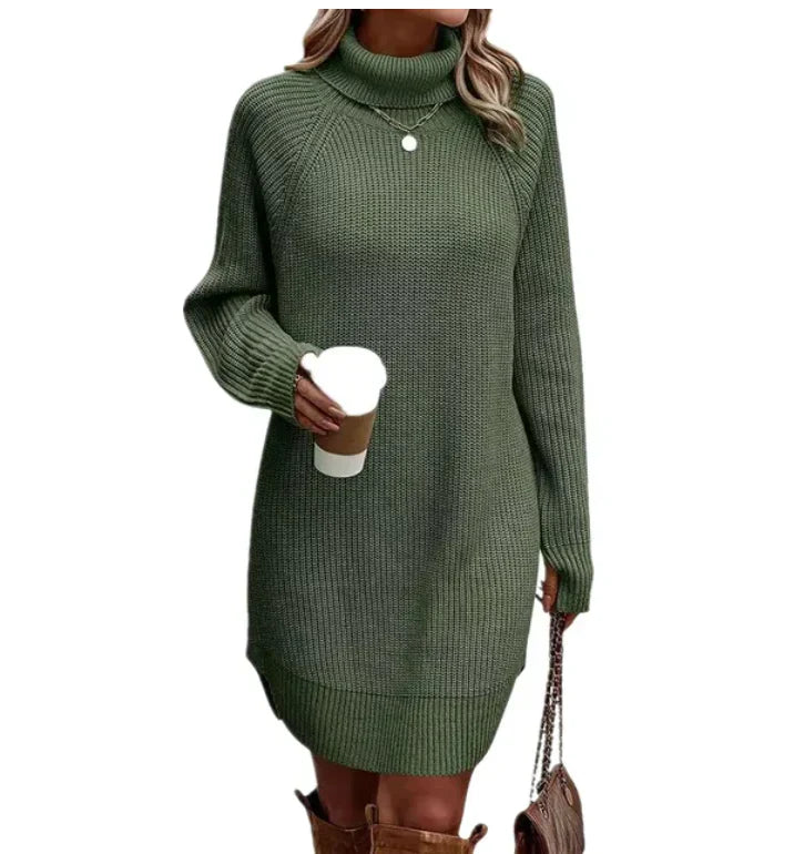 Women's Knit Sweater Dress | Turtleneck