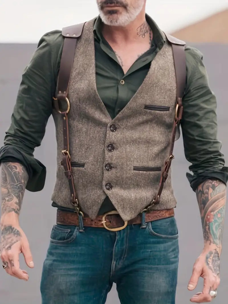 Herre Vintage Vest | V-udskæring