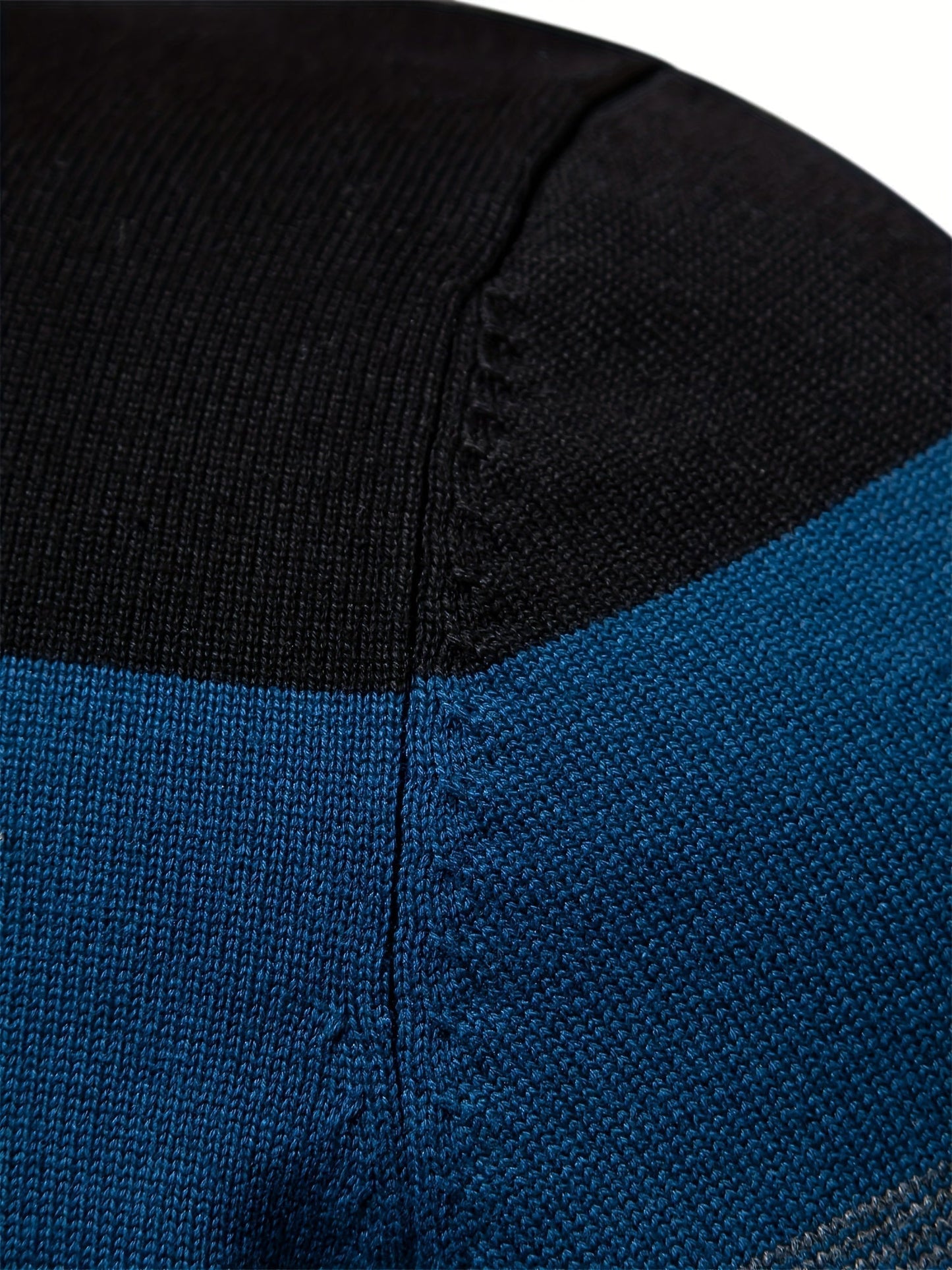 Herre Strik Sweater | Halv Lynlås med Striber