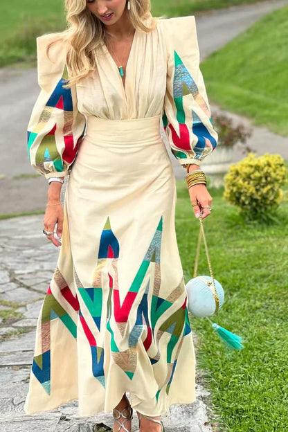 Sommar-maxiklänning för dam | mönstrad