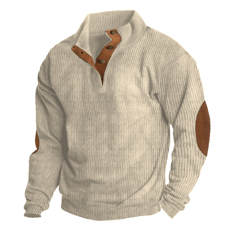 Herre Udendørs Sweater | Krave med Knapper