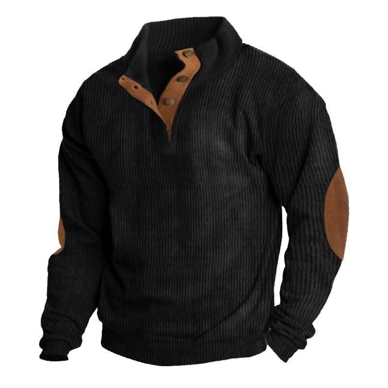 Herre Udendørs Sweater | Krave med Knapper