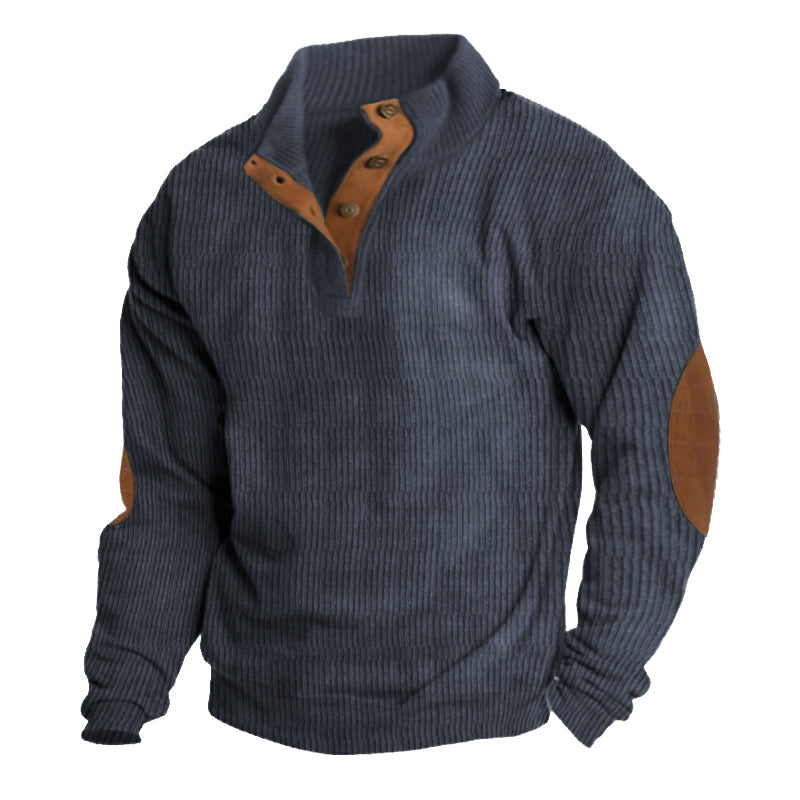 Herre Udendørs Sweater | Krave med Knapper