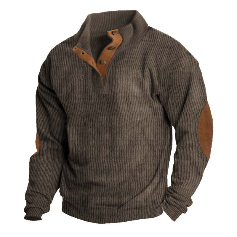 Herre Udendørs Sweater | Krave med Knapper