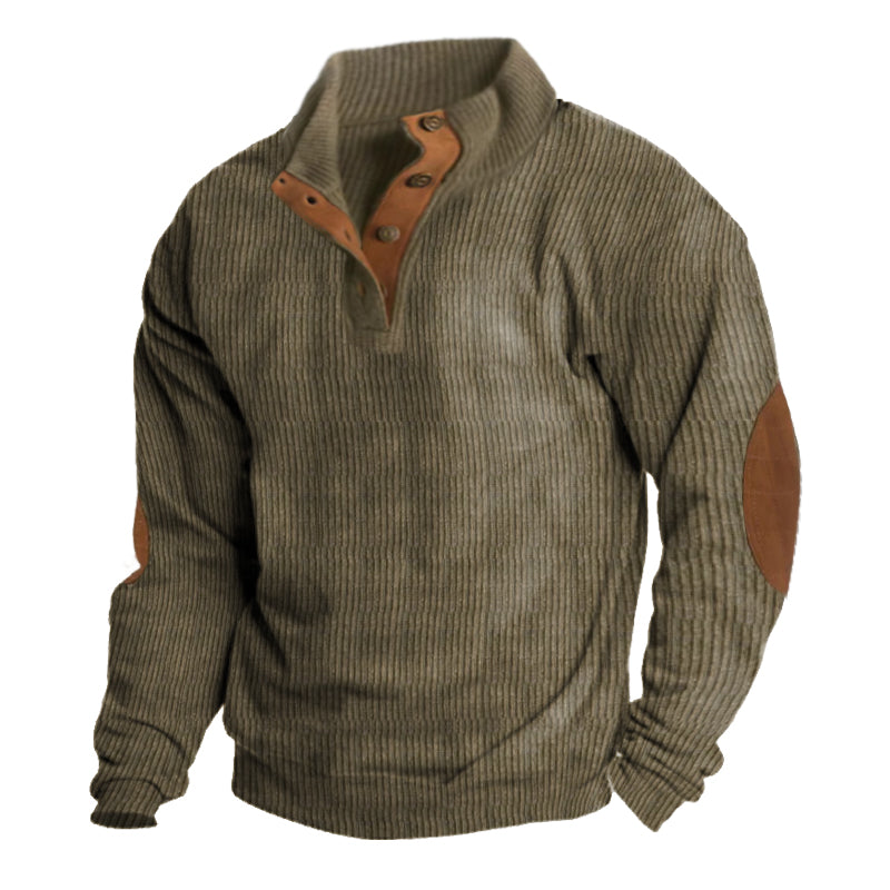 Herre Udendørs Sweater | Krave med Knapper